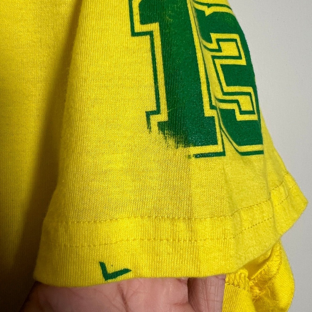 On Fire New York 13 Graphic T-Shirt Yellow Green Cotton Short Sleeve XL Mens - Picture 4 of 8